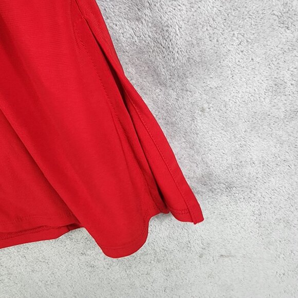 Women's Red Antthony Blouse Top Shirt Studded Short Sleeve Rround Neck Size XL - Picture 8 of 12